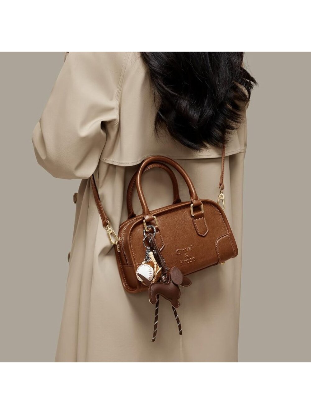 Women Brown Leather Ladies Cute Mini Adjustable Strap Handbags Crossbody Bag - Picture 2 of 6